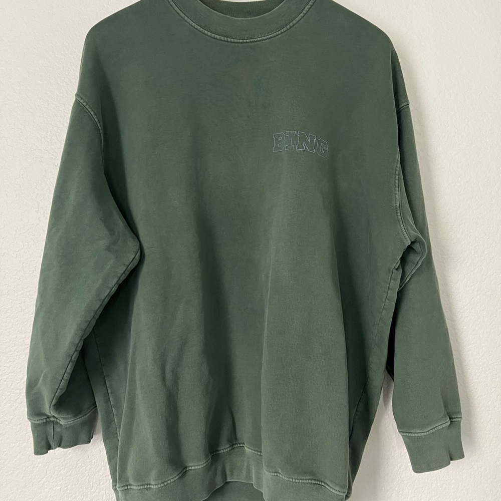 Anine Bing Tyler Sweatshirt in green.